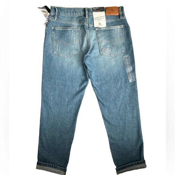 NWT Ralph Lauren Patchwork Stretch Relaxed Taper Denim Jeans Size 6 - Picture 8 of 12